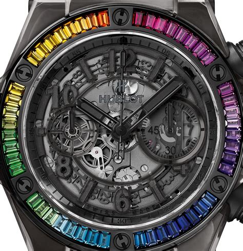 hublot big bang unico all black sapphire rainbow replica|hublot big bang 45mm.